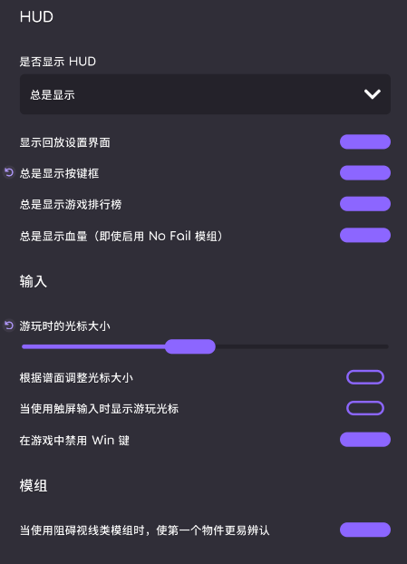 HUD 显示设置